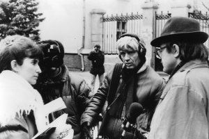 Интервью французскому телевидению дает В. Загрядский. Тирасполь, 1989 год