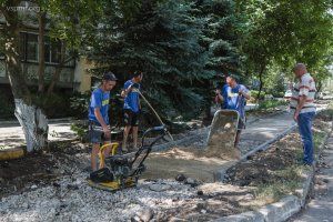 ремонт тротуара по улице Курило в Бендерах